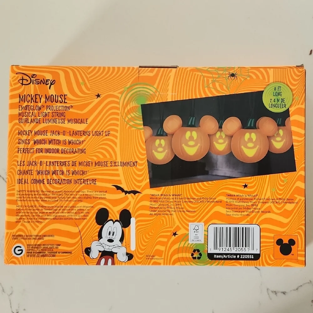 Disney Halloween Mickey Mouse Pumpkin Lights